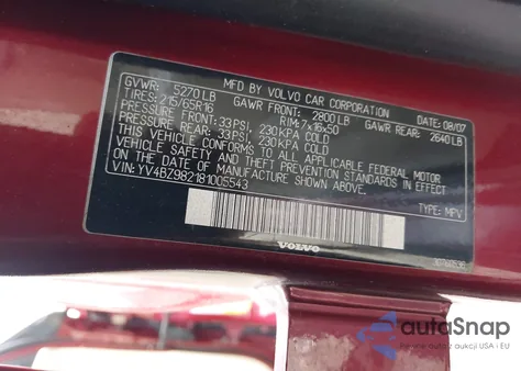 2008 Volvo Xc70 3.2 из США, поврежденный, VIN YV4BZ982181005543